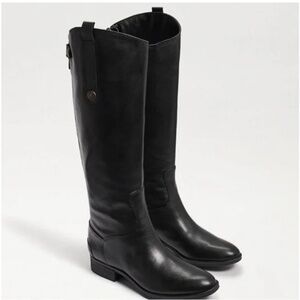 NWOB Sam Edelman 8M Athletic Fit Black Leather Knee High Riding Style Boots
